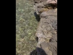 NataschaSophiaa pissing publicly at nudist Beach in Croatia
