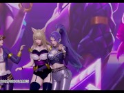 Preview 3 of MMD Black Pink - How You Like That Hot Striptease Ahri Akali Evelynn Kaisa League of Legends KDA