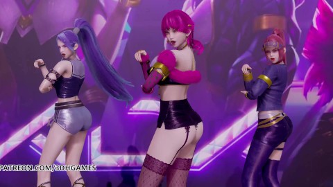 MMD Black Pink - How You Like That Hot Striptease Ahri Akali Evelynn Kaisa League of Legends KDA