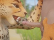 Preview 1 of Leopard Furry Girl Fucks skinny Guy