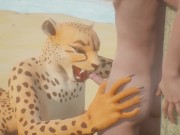 Preview 5 of Leopard Furry Girl Fucks skinny Guy