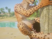 Preview 6 of Leopard Furry Girl Fucks skinny Guy