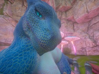 Furry Dragon Threesome Scalie Girls with Teen Guy