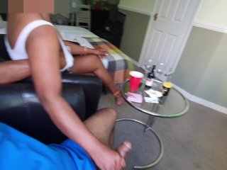 Hot EBONY WIFE Meets a STRANGER in a Hotel - Playing with BBC, Window Wide Open