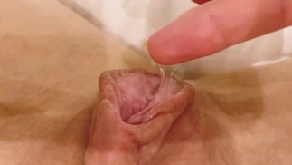 Teasing my Dripping wet juicy pussy and swollen big clit. POV girl masturbating