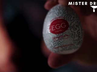RUINED ORGASM & OOZING CUM - Using a_Tenga Egg MasturbationSleeve