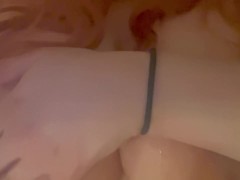 Red head playing with big tits!!