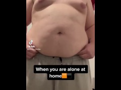 Chubby teen loves to show everyone how fat he is