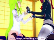 Preview 6 of C.C and Kallen have fun with Lelouch | Code Geass Parody