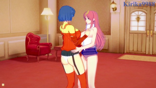Kusuha Mizuha and Lacus Clyne have an intense lesbian play - SRW Alpha 