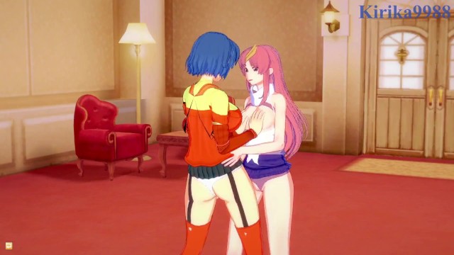 Kusuha Mizuha and Lacus Clyne have an intense lesbian play - SRW Alpha 