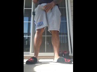 Big Dick Trade Edging on patio in front of neighbors