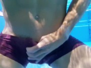 Preview 1 of Risky underwater masturbation in a public swimming pool
