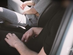 Video A voyeur catches us playing in the car so I give him a handjob! Then I fuck my cuckold husband