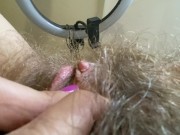 Preview 5 of Extreme Close Up Big Clit Vagina Asshole Mouth Giantess Fetish Video Hairy Body !