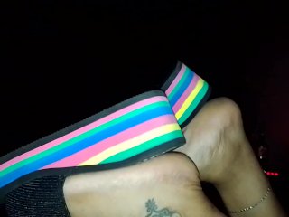 Footjob flipflops yasmin no cum