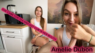 Amelie Dubon's Neighbor Came For Tea And Got Cum In Her Mouth