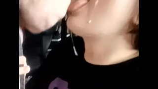DD Daddy Cums On Sadies Face and Cum Kisses