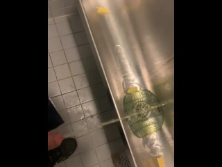 Pissing all over Public Urinal