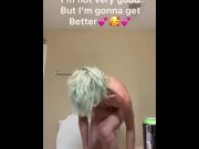 Preview 1 of Femboy On Vacation Sneaks Away to Cum on Face💕(they were in the next room🫣)
