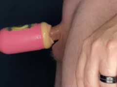 Trying our new toy out for myself and cumming on her stuffy