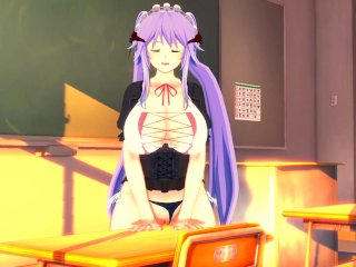 Huge tits girl after class humping table 3D