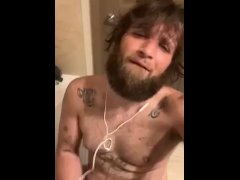 kinky handsome bearded man with big fat cock slaps it around 4 u