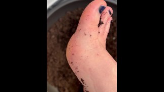 Trampling in earth with my feet