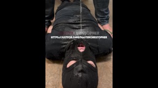 Pissing in my slave's mouth