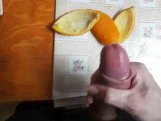 male masturbation, fruit masturbation, muscular men, fruit