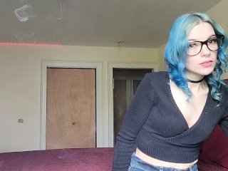 Sexy Nerdy Smoking Girl with Glasses