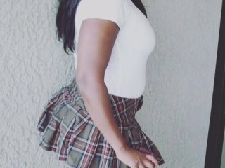 school girl skirt, ebony, solo female, thick thighs
