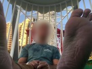 Preview 4 of WHENEVER YOU THINK OF FEET - THINK OF ME - MANLYFOOT - FUN AT THE FAIR - FERRIS WHEEL FOOT FETISH🦶