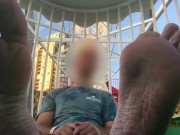 Preview 5 of WHENEVER YOU THINK OF FEET - THINK OF ME - MANLYFOOT - FUN AT THE FAIR - FERRIS WHEEL FOOT FETISH🦶