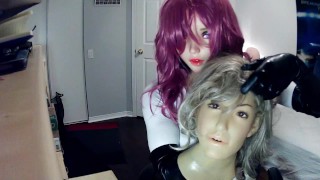 La bambola Kigurumi Jill ti mostra la sua maschera femminile Reni e il suo corpo di gomma calda!