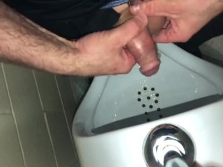 Solo Male Dirty Talk - Risky Public Washroom Masturbation At The Urinal And SwallowingMy Cumshot