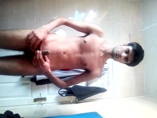 Naked in bathroom and masturbating