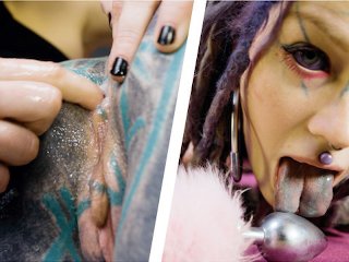 Anuskatzz, tattooed women, lesbian, fetish