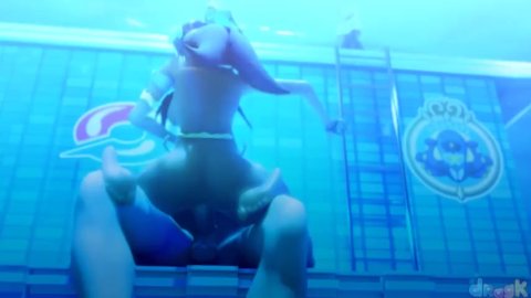 Trainer Nessa joins you for a Passionate Sex session in the Pool Pokemon