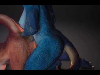 Wild Life Dragon Lesbian Love_Red & Blue Scalie