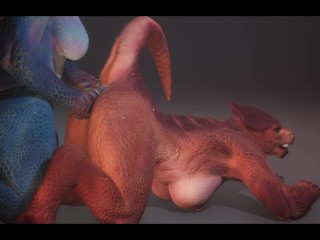 Wild Life Dragon Lesbianas Love Red & Blue Scalie