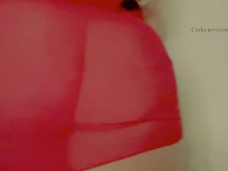Red lingerie robe tease!