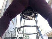 Preview 1 of BBW with full bladder in ripped leggings humping and squirting piss outside till I cum