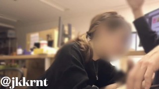 # 8 [Japanese amateur couple] I got horny while working overtime in the office, so I asked her at th
