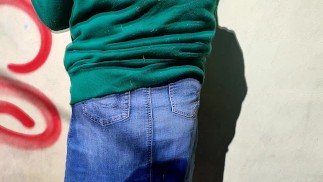 Pissing my denim skirt in public