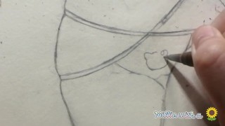 Desenhando Hentai - garota Cute amarrada