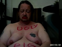FTM Transgender Guy Drinks His Own Piss And Cries In Humiliation BDSM BBW Fat Pig Trans Man
