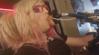 Sissy Receives Facial From Dildo Machine