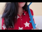 Preview 3 of Penetrating my pussy with a massage stick - ASMR GERMAN