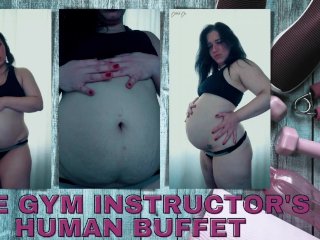 gym instructor, bloated belly, stories, fetish